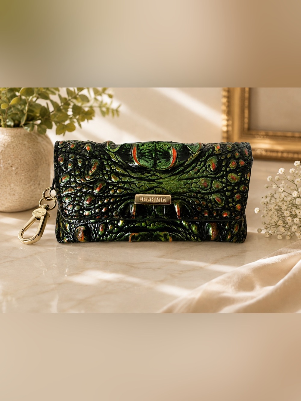 Brahmin Elora sunglasses case samba color Melbourne leather